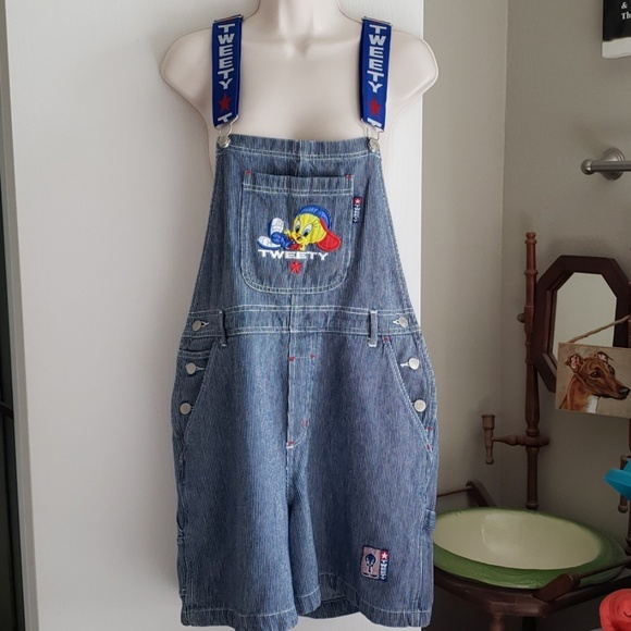 Warner Bros. Pants - 1998 Tweety Short Overalls Size M